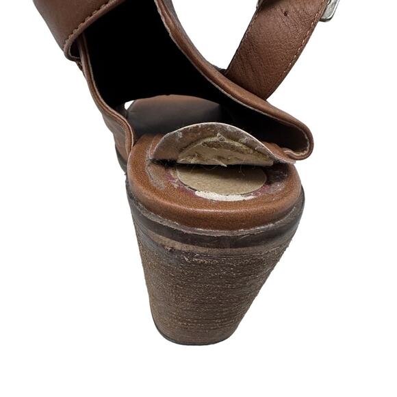 Steve Madden Talento brown leather peep toe heel size 8 - Picture 7 of 14